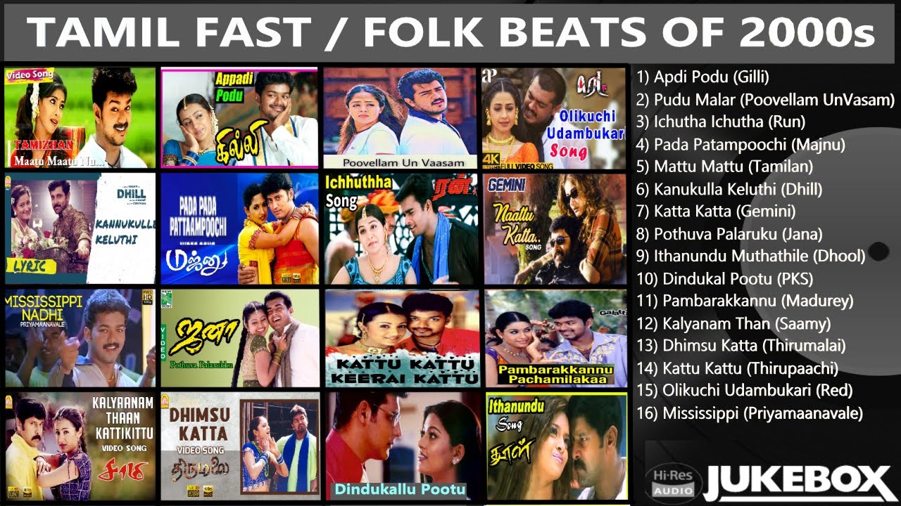 Tamil Fast Beat Songs  Tamil Folk Songs of 2000s  Tamil New Songs  Tamil Fast Song 2000s
