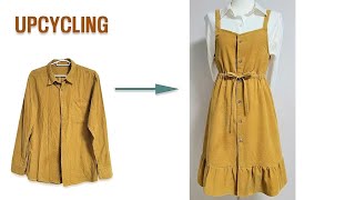 DIY  Upcycling  Shirt/셔츠 리폼/뷔스티에/원피스/치마/남방/Dress/Reform Old Clothes/안입는옷/옷만들기/skirt/Refashion