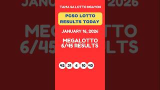 Megalotto 645 Draw Results Today January 16 2026