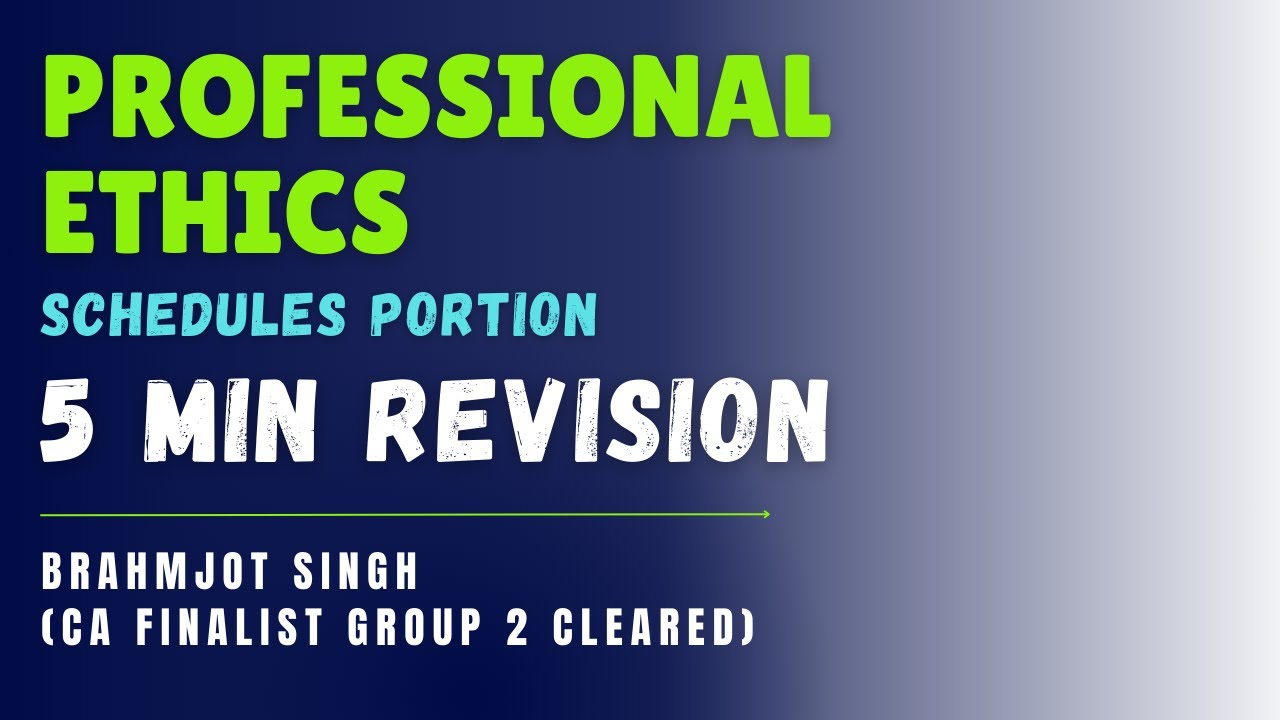 Professional Ethics Revision under 5 Mins | CA Final Audit - YouTube