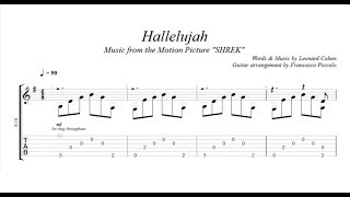 Fingerstyle Guitar TAB -  Hallelujah (Music from the Motion Picture "SHREK") chords