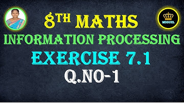 8th Maths Ex 7.1 Q.No.1 Ch-7 Information Processing | TN 8th Samacheer Maths