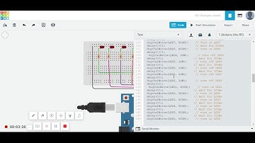 led chasing/Dancing arduino tinkercad
