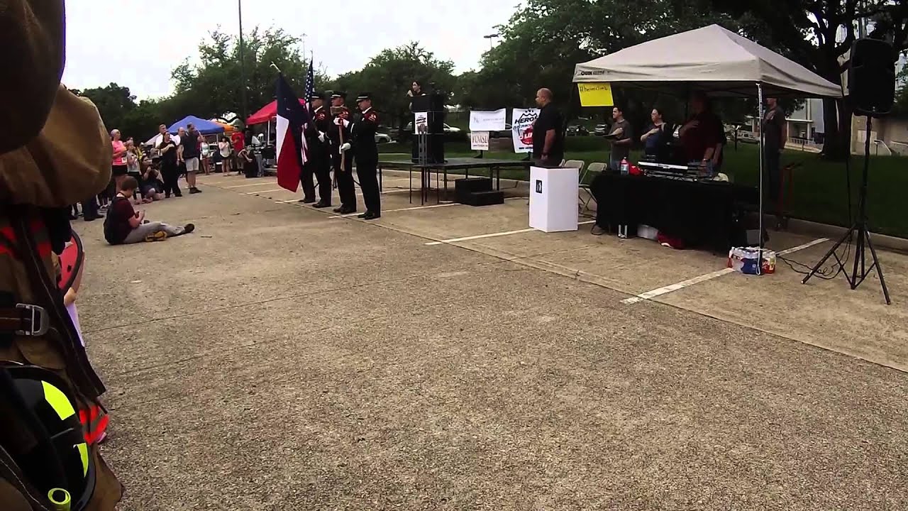 Dallas Hereos Stair Climb Reunion Tower National Anthem YouTube