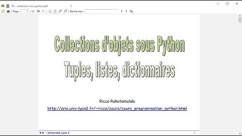 Programmation des collections d