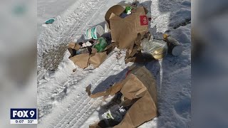 Police: Instacart driver ran over groceries over 'Thank You Blaine PD' sign | FOX 9 KMSP