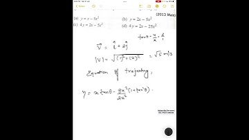 A projectile is given an initial velocity of ( i^ +2 j^​  )m/s, where  i^  is along the ground and