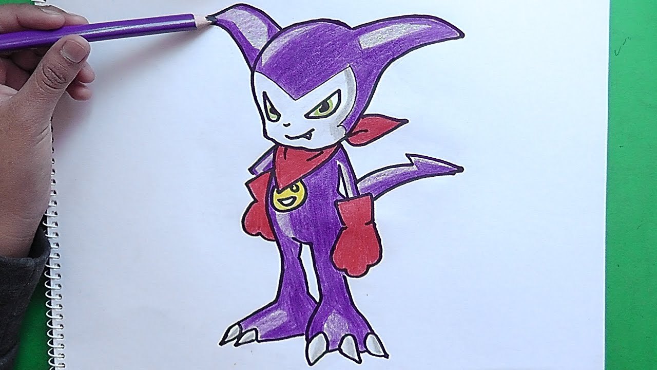 COMO DIBUJAR Y PINTAR A IMPMON (DIGIMON) HOW TO DRAW AND PAINT IMPMON