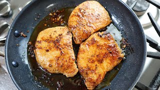 Pan Fried Thick Cut Center Loin Pork Chops