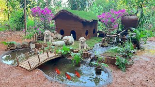 Rescue abandoned puppies, Build mud houses for dogs and build fish ponds for red fish