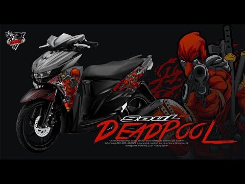 How To Draw Deadpool Modifikasi Mio Soul Gt Desain Sticker 3d 10