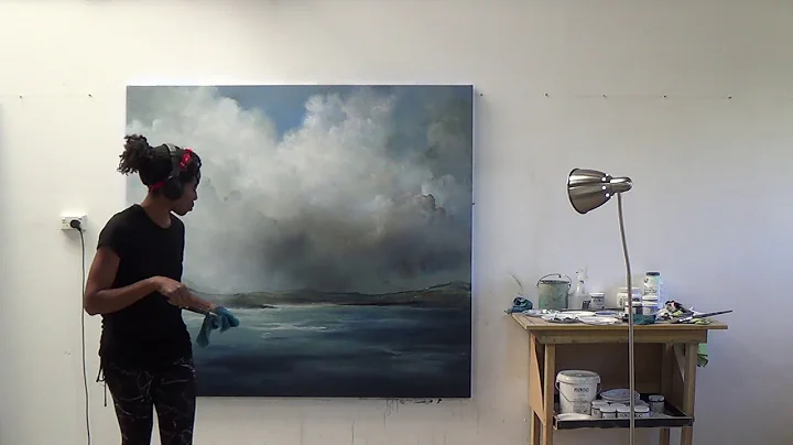 Artist Melanie McCollin-Walker painting Adrift