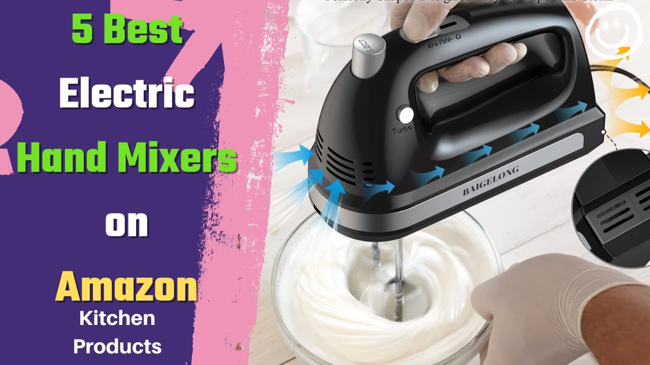 DmofwHi 5 Speed Hand Mixer Electric, 300W Ultra Power Kitchen Hand