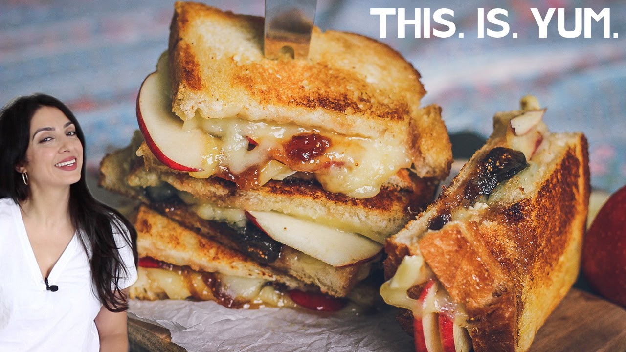 Brie Grilled Cheese with Fig Jam & Apples YouTube