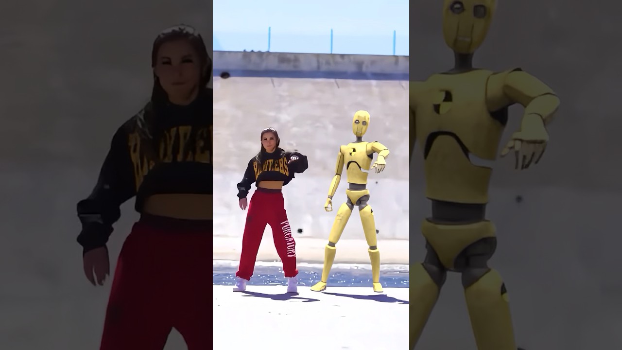 AI Robot Shocked in a Dance Duel | Learn Dance From AI Robot  #shorts #airobots #airobot #robot