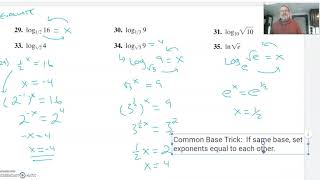 Pre Calc Solving and evaluating Logarithms with connections to graph