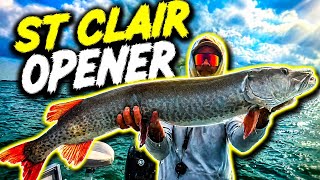I CAUGHT A GIANT!! Lake St. Clair Musky Opener 2026