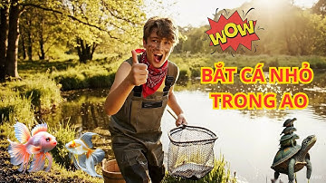 Bắt cá cảnh đầy màu sắc trong ao nhỏ, cá vàng, rùa con, lươn, cá thủy tinh, cá bảy màu, cá vàng