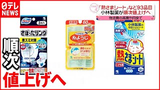 【日用品値上げへ】小林製薬「熱さまシート」や「ブルーレット」など…来月から93品目