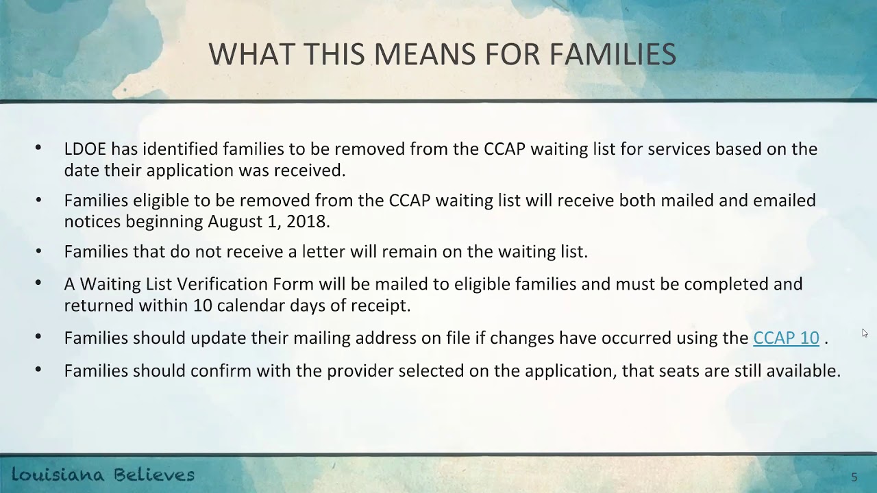 CCAP Waiting List Removal Process Webinar - YouTube