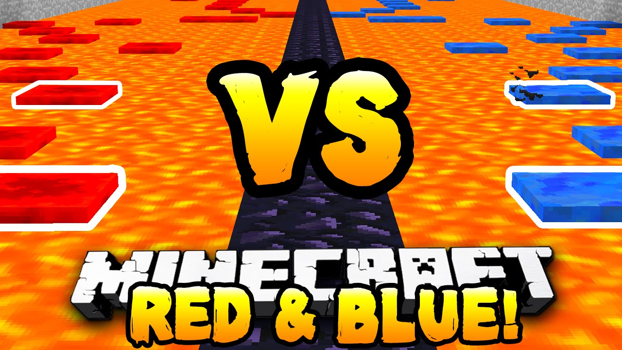 Minecraft - RED VS BLUE PARKOUR RACE! - w/ Preston & Kenny - YouTube
