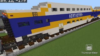 Minecraft Northstar Bombardier Bi-level Coach and cab car tutorial