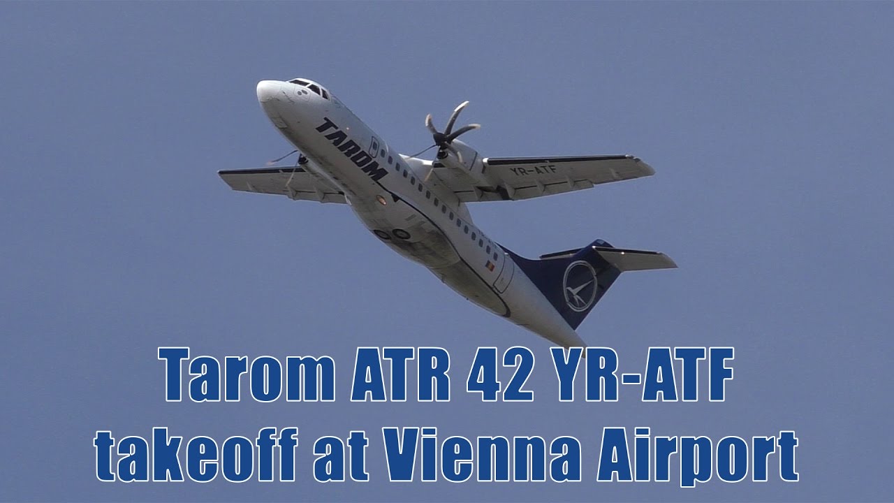 Tarom ATR 42 takeoff at Vienna Airport YRATF YouTube