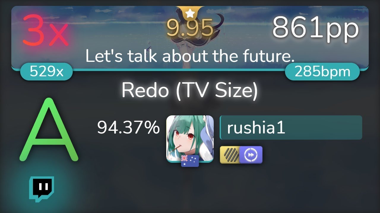 [9.95⭐Live] mrekk | Suzuki Konomi - Redo (TV Size) [Let's talk.] +HDDT 94.37% {861pp 3❌} - osu!