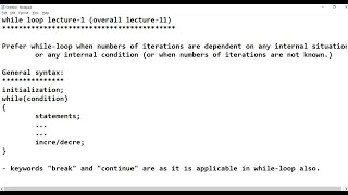 Loops Part-11 (while-loop)