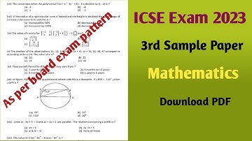 icse class 10 sample paper maths | board exam icse 2023 | sample paper icse class 10 |