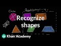 Recognizing shapes | Geometry | Early Math | Khan Academy