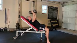 Incline dumbbell press with 6 second eccentric