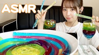 【ASMR】カラフルなゼリー麺の咀嚼音🌈🍬JELLY NOODLES【音フェチ】