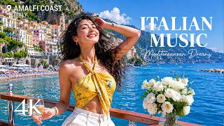 🎶 Italian Vibes & Mediterranean Music 🎶 2+ Hour Scenic Amalfi Coast & Lake Como Relaxation 4K