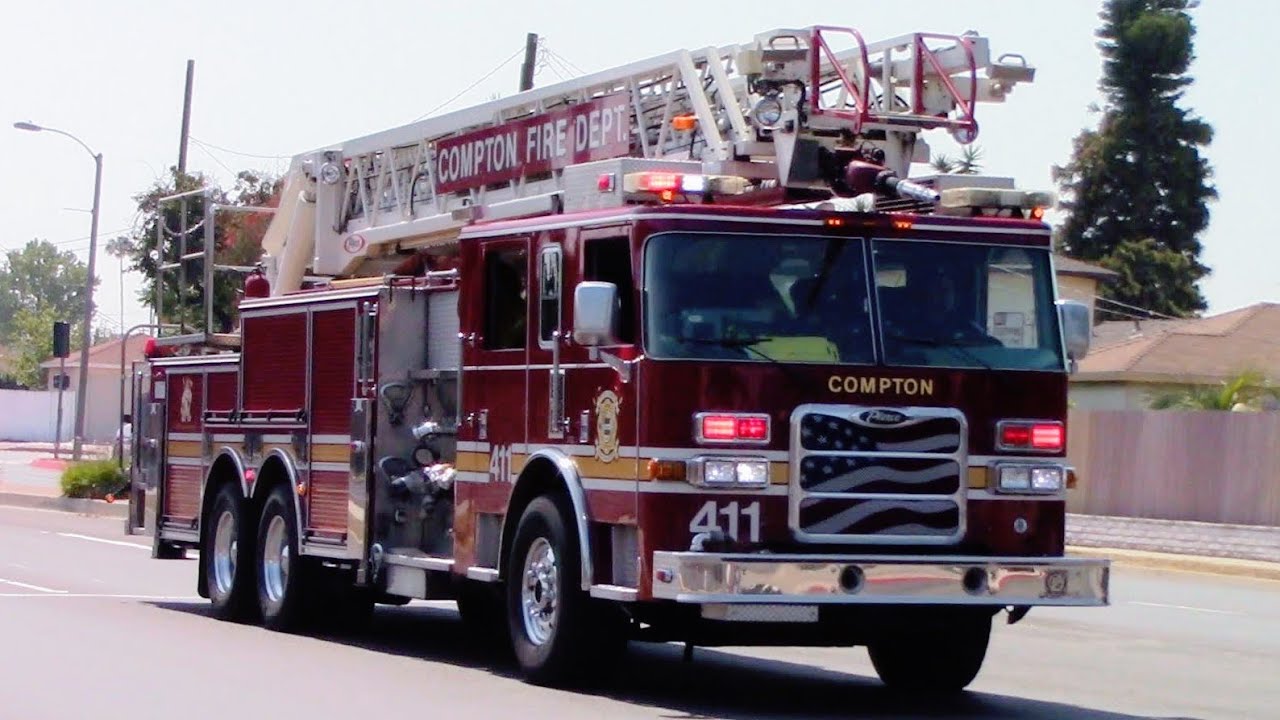 Compton Fire Dept. Truck 411 & Engine 42 Responding YouTube