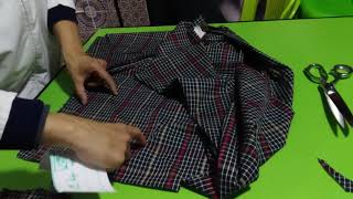 Coupe chemise 3
تطبيق باترون القميص على القماش