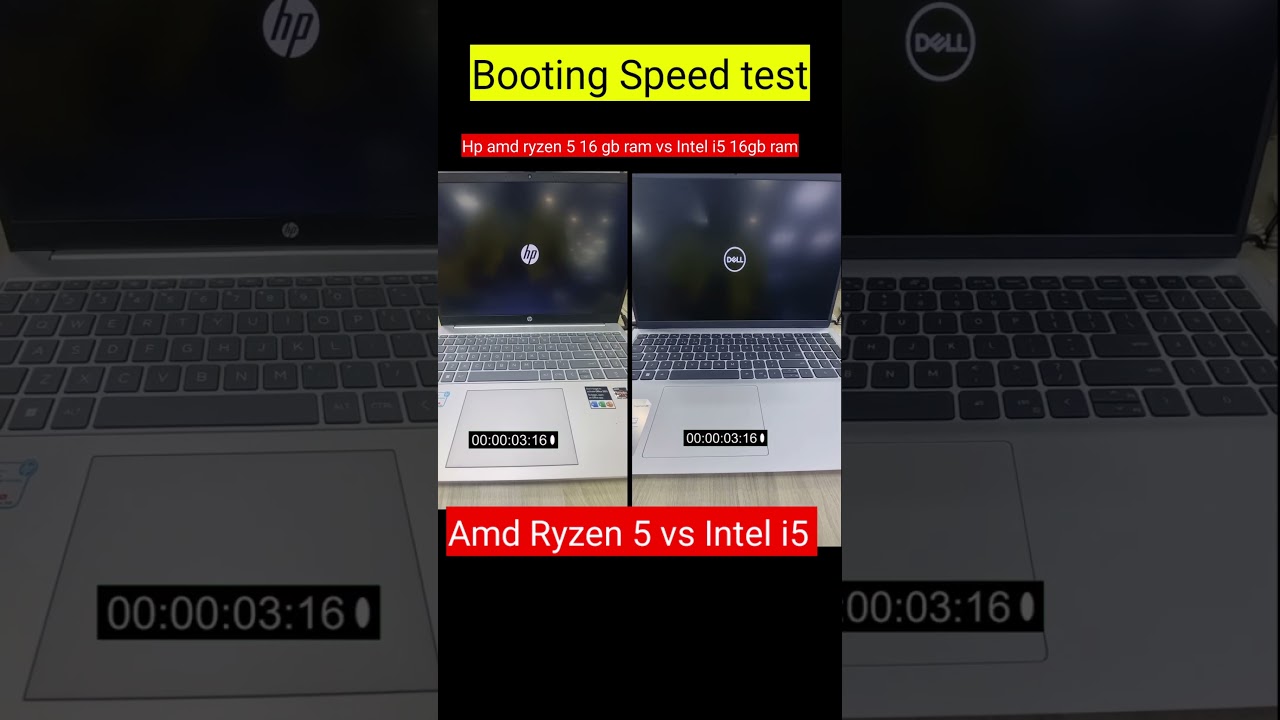 Hp vs dell laptop | amd ryzen 5 vs intel core i5 | Windows 11 booting speed test | amd vs intel