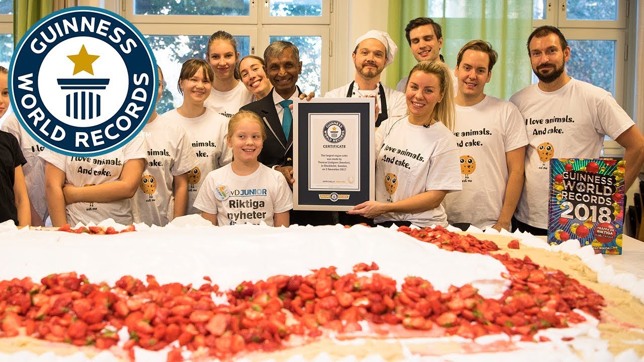 longest legs in usa Therese Lindgren's largest vegan cake - Guinness World Records Day
