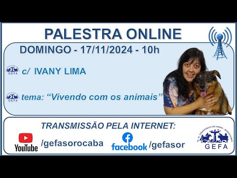 Assista: Palestra online - c/ IVANY LIMA (17/11/2024)