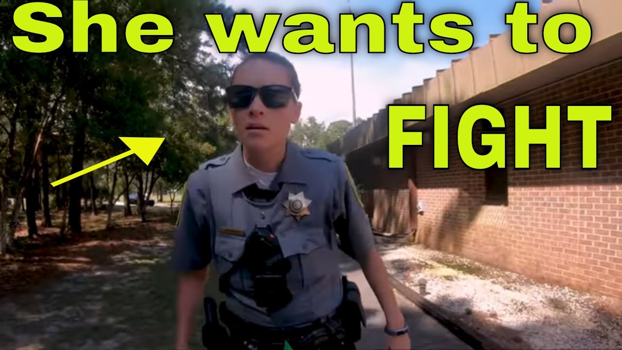 👍 Small Female Cop Goes to the Extreme to Stop Us from Filming! National Guard Armory
