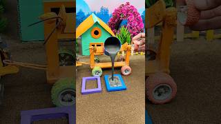 😱 Real Working Mini Tractor Making Cement Pillar | Amazing DIY Construction Machine 🚜 #shorts