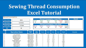 Thread Consumption || Sewing Thread Consumption Excel Tutorial || Version 1.0