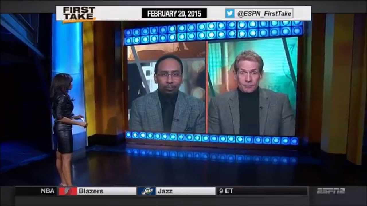 Cari Champion in Black Leather Skirt (ESPN2)
