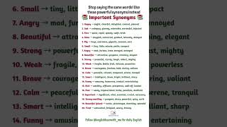 Stop saying the same words! Use these powerful synonyms instead   Important Synonyms 📚