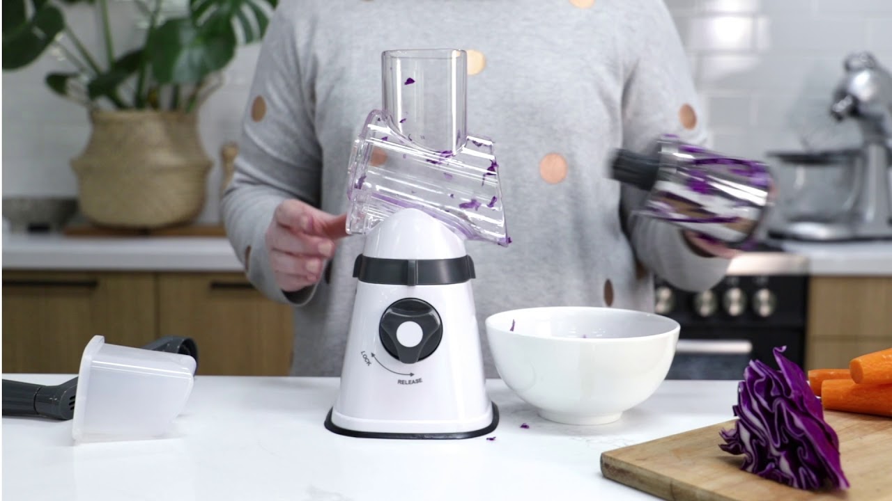 House 2 Home Rotary Countertop Suction Slicer and Grater With 3 Barrels