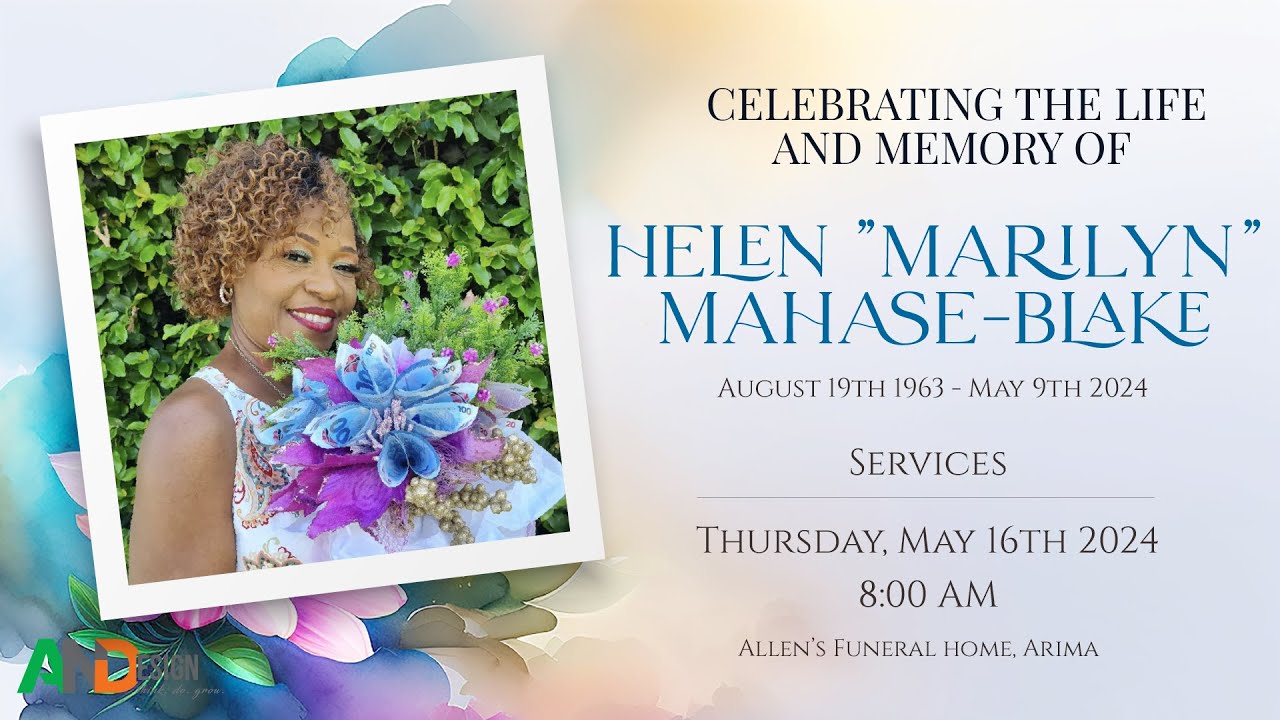 The Funeral Service of Helen "Marilyn" Mahase-Blake - YouTube