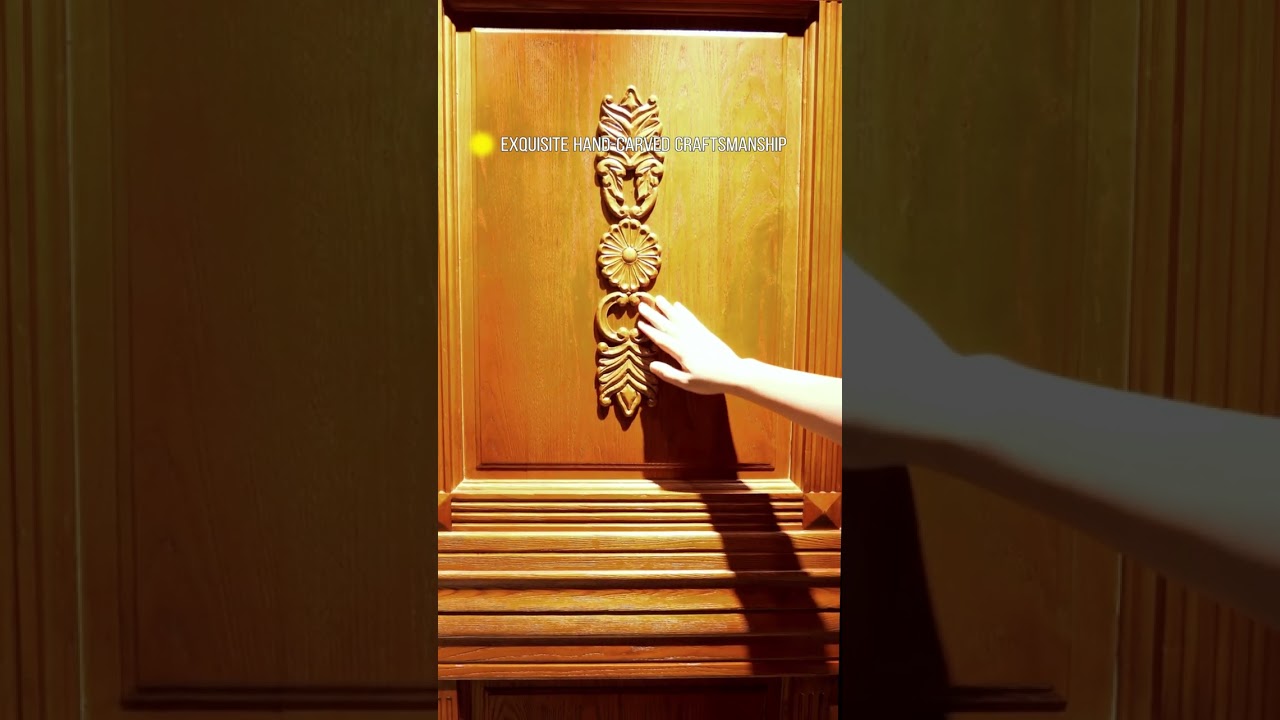 Retro classic solid wood double door.