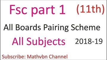 Pairing Scheme 11th Class 2019 | 1st Year Paper Scheme 2019 | Fsc Part 1 Scheme 2019