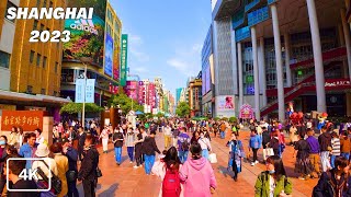 The Most Famous Shopping Street in Shanghai | City Walk Tour in East Nanjing | 4K Spring 2023
