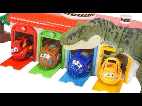 Jurassic World Tyrannosaurus Rex&amp;#39;s Eggs Turn to Disney Cars!? Learn Colors for Kids!| ToyMoon